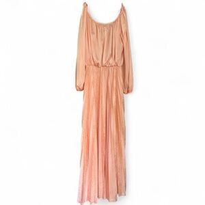 Vintage Peach Long Sleeve Dress Modern Size Small
